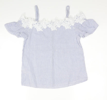 Womens UK Size 6 New Look Blue Basic Blouse