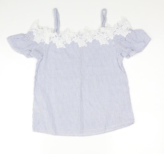 Womens UK Size 6 New Look Blue Basic Blouse