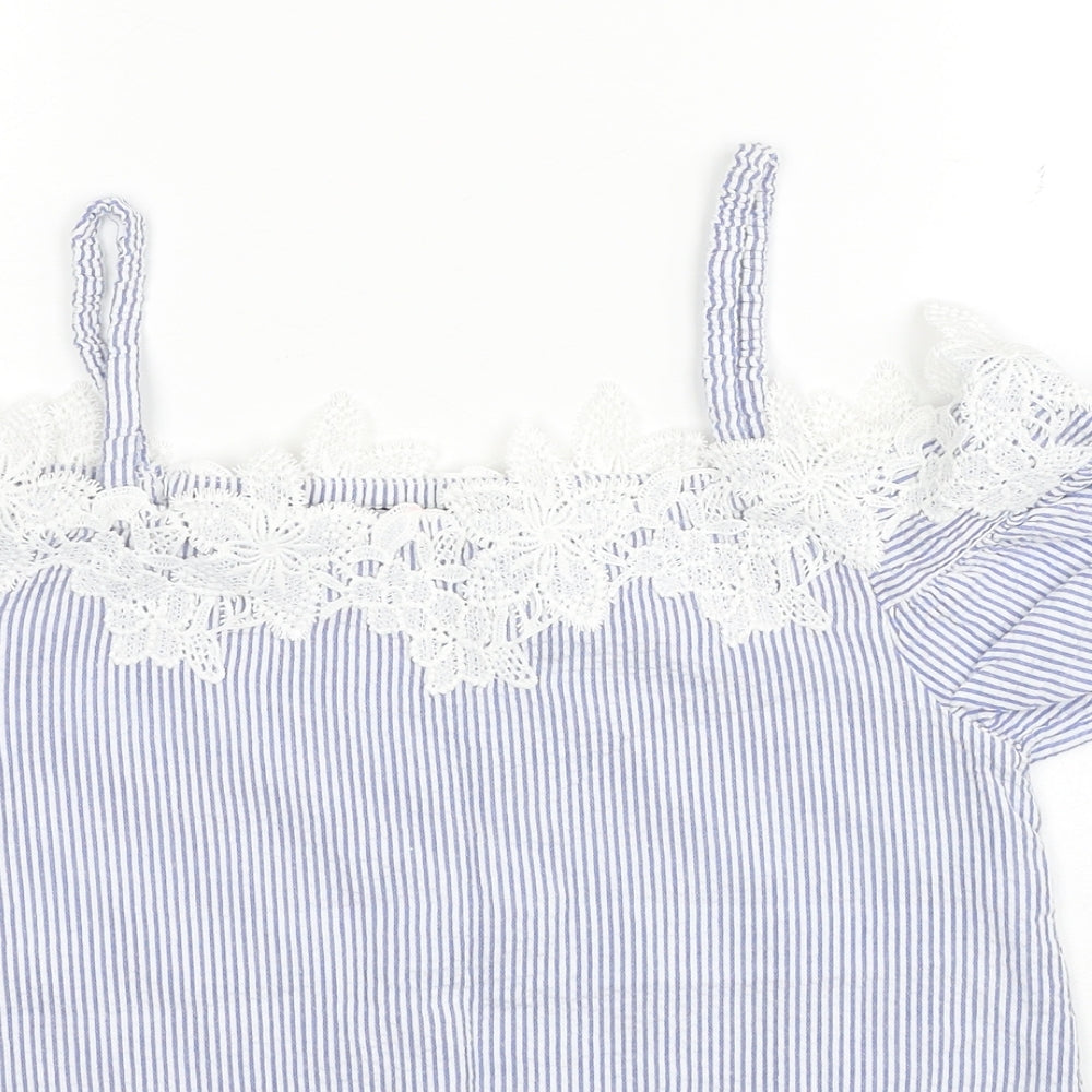 Womens UK Size 6 New Look Blue Basic Blouse