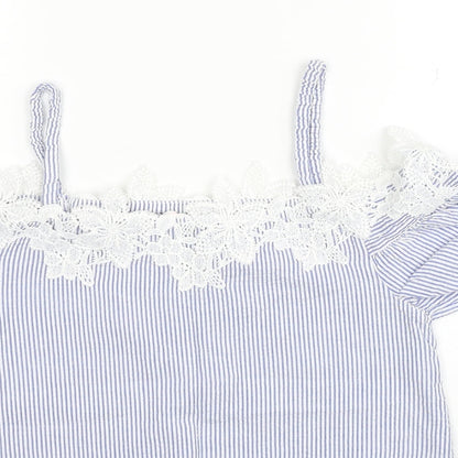 Womens UK Size 6 New Look Blue Basic Blouse