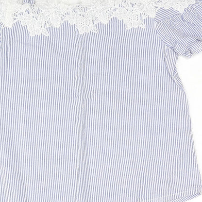 Womens UK Size 6 New Look Blue Basic Blouse