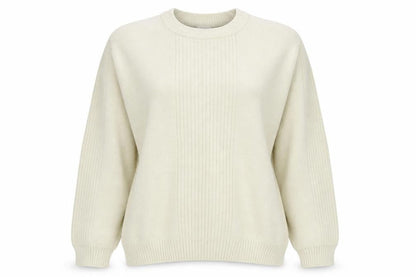 P.H.P Ren Womens Ivory Round Neck Acrylic Pullover Jumper Size L