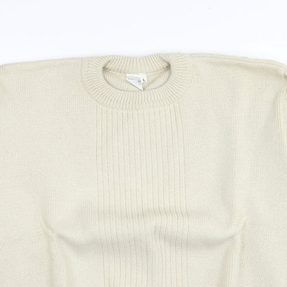 P.H.P Ren Womens Ivory Round Neck Acrylic Pullover Jumper Size L