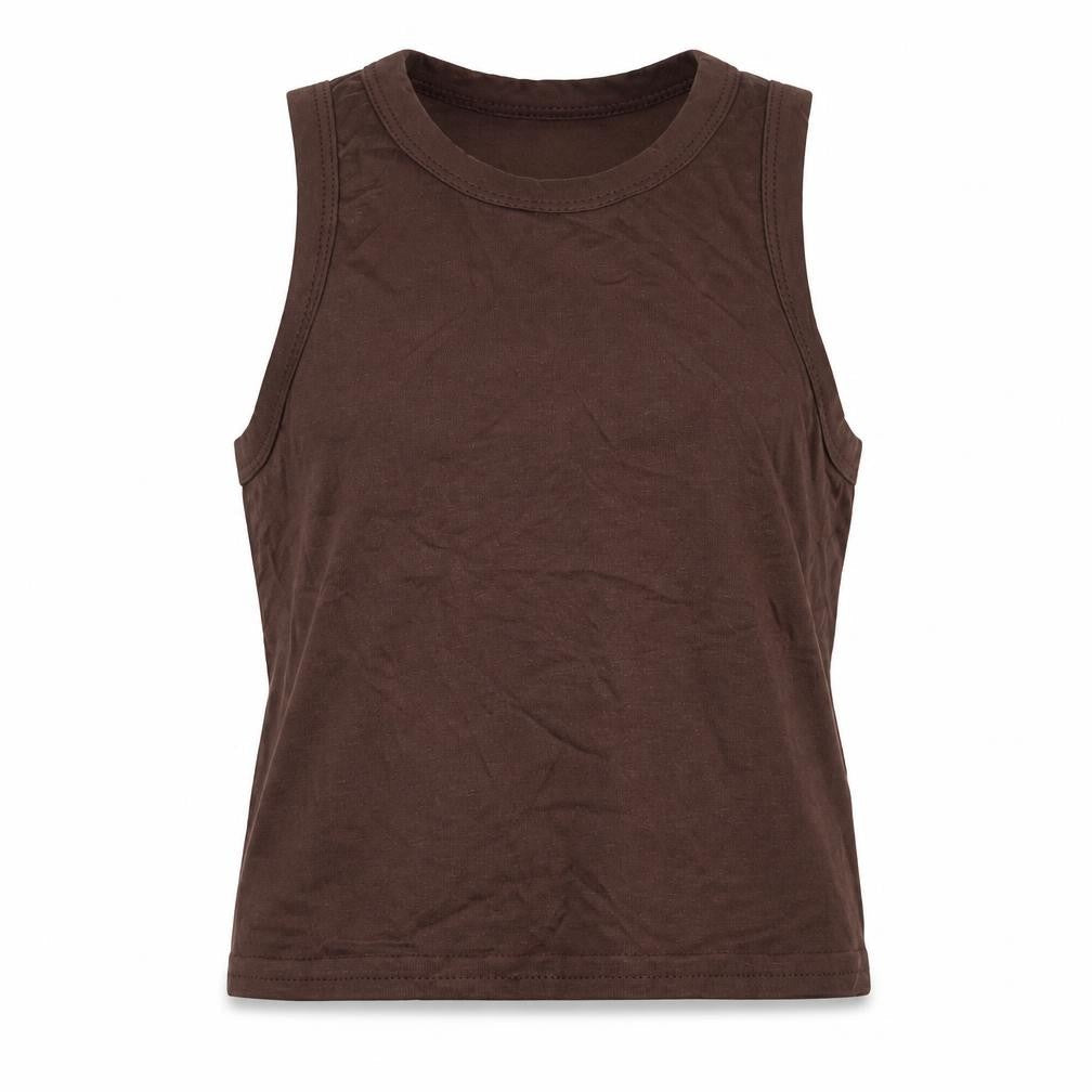 Womens UK Size 4 PRETTYLITTLETHING Brown Basic Tank