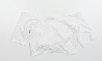 Womens UK Size 4 ASOS White Cropped T-Shirt