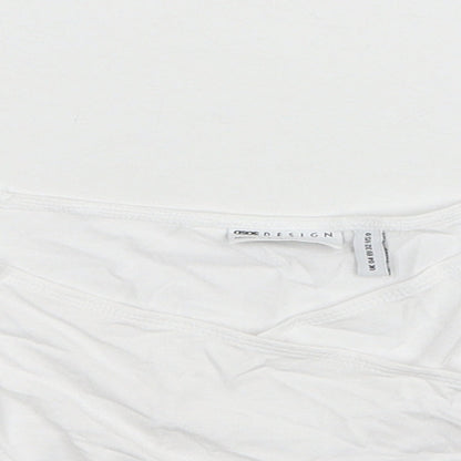Womens UK Size 4 ASOS White Cropped T-Shirt