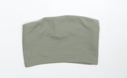 Primark Womens Green Polyester Cropped Tank Size 2XS Off the Shoulder