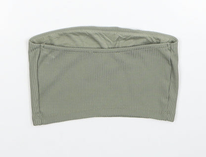 Primark Womens Green Polyester Cropped Tank Size 2XS Off the Shoulder