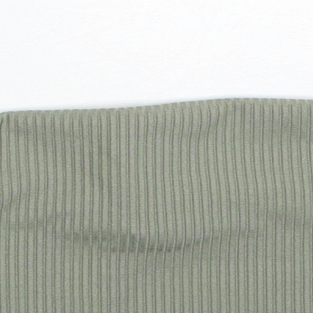 Primark Womens Green Polyester Cropped Tank Size 2XS Off the Shoulder