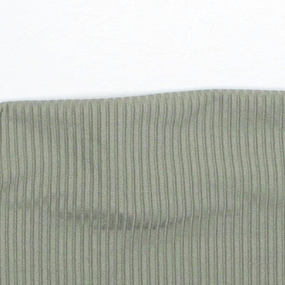 Primark Womens Green Polyester Cropped Tank Size 2XS Off the Shoulder