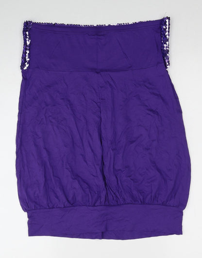 Womens UK Size 16 Look Purple Basic Blouse