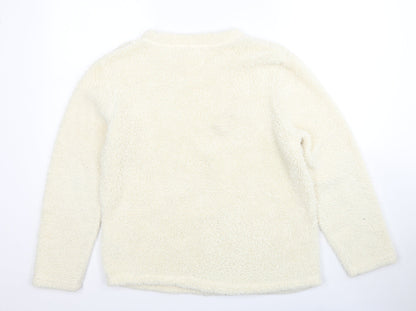 Primark Womens White Polyester Pullover Sweatshirt Size 10 Pullover - Size 10-12