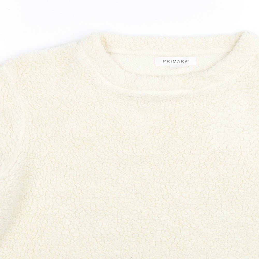Primark Womens White Polyester Pullover Sweatshirt Size 10 Pullover - Size 10-12