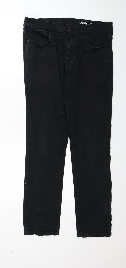 Denim Works Mens Black Cotton Skinny Jeans Size 32 in L30 in Slim Zip