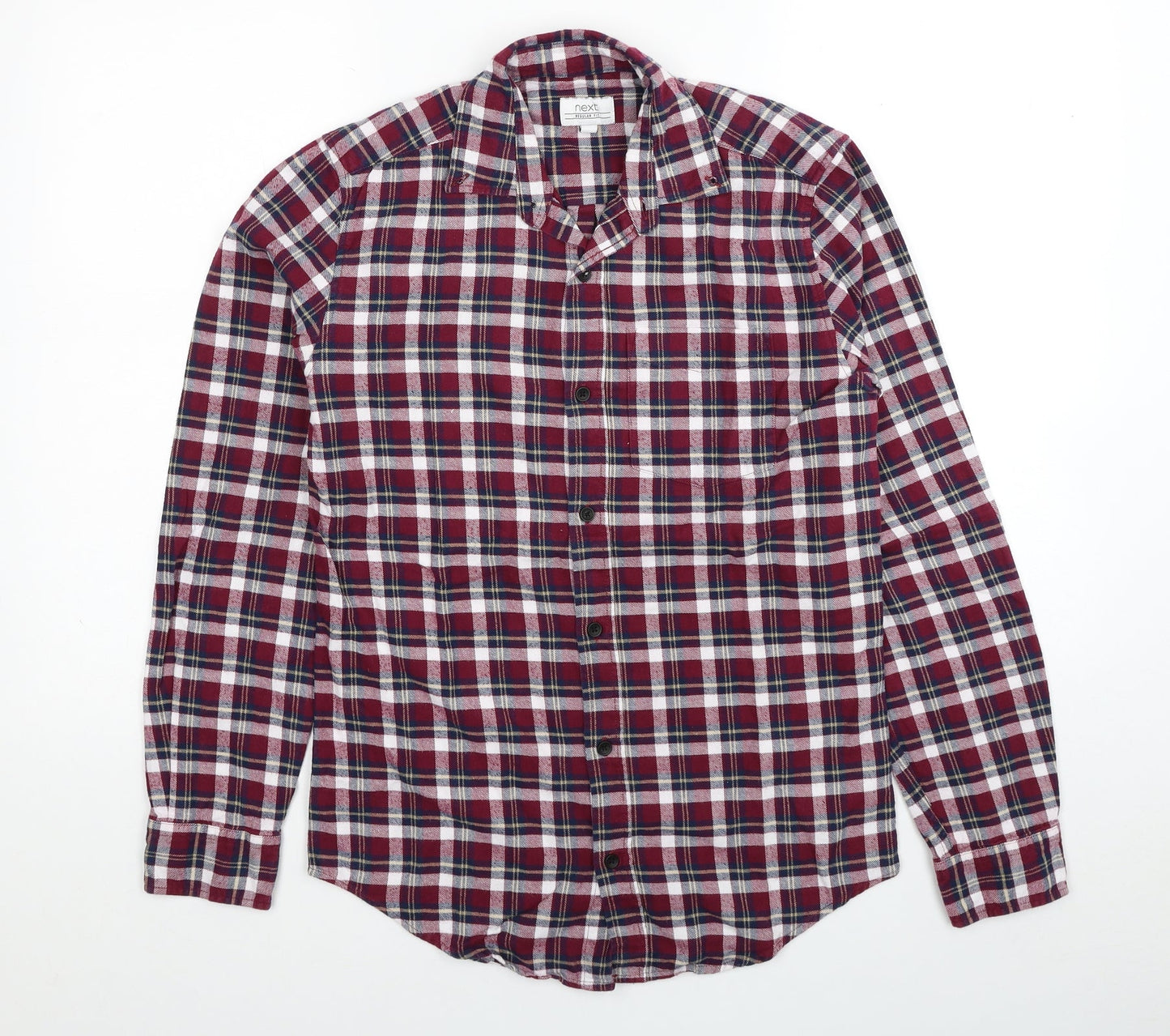 Mens UK Size XS NEXT Red  Button-Up Long Sleeve Casual Shirt