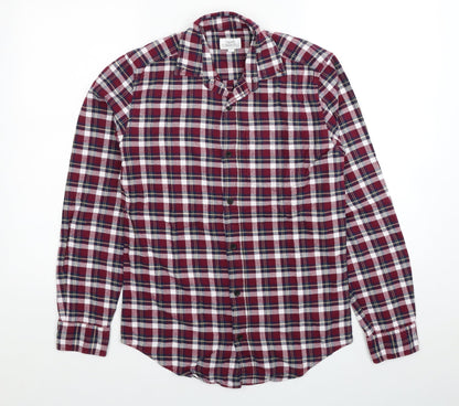 Mens UK Size XS NEXT Red  Button-Up Long Sleeve Casual Shirt