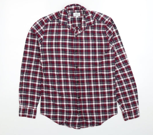 Mens UK Size XS NEXT Red  Button-Up Long Sleeve Casual Shirt