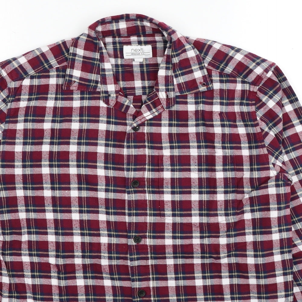 Mens UK Size XS NEXT Red  Button-Up Long Sleeve Casual Shirt