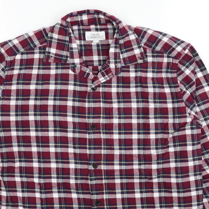 Mens UK Size XS NEXT Red  Button-Up Long Sleeve Casual Shirt