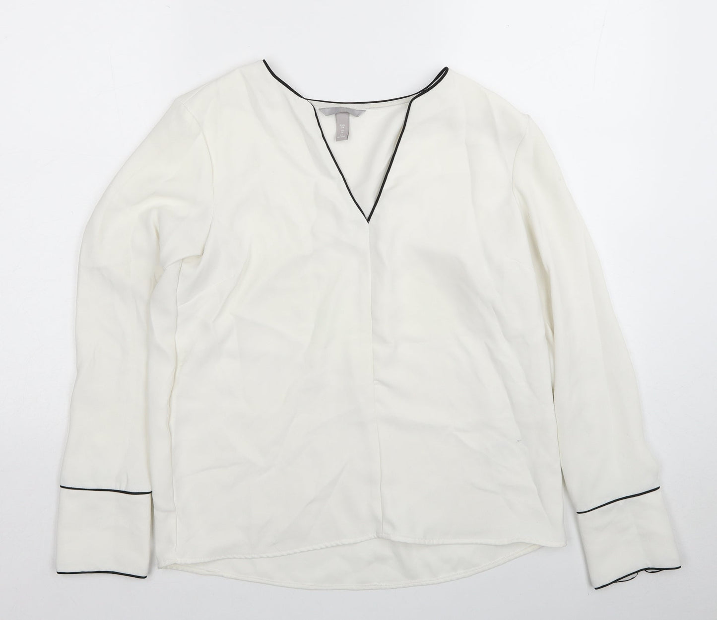 Womens UK Size 10 H&M White Basic Blouse