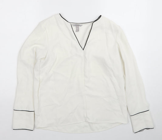 Womens UK Size 10 H&M White Basic Blouse