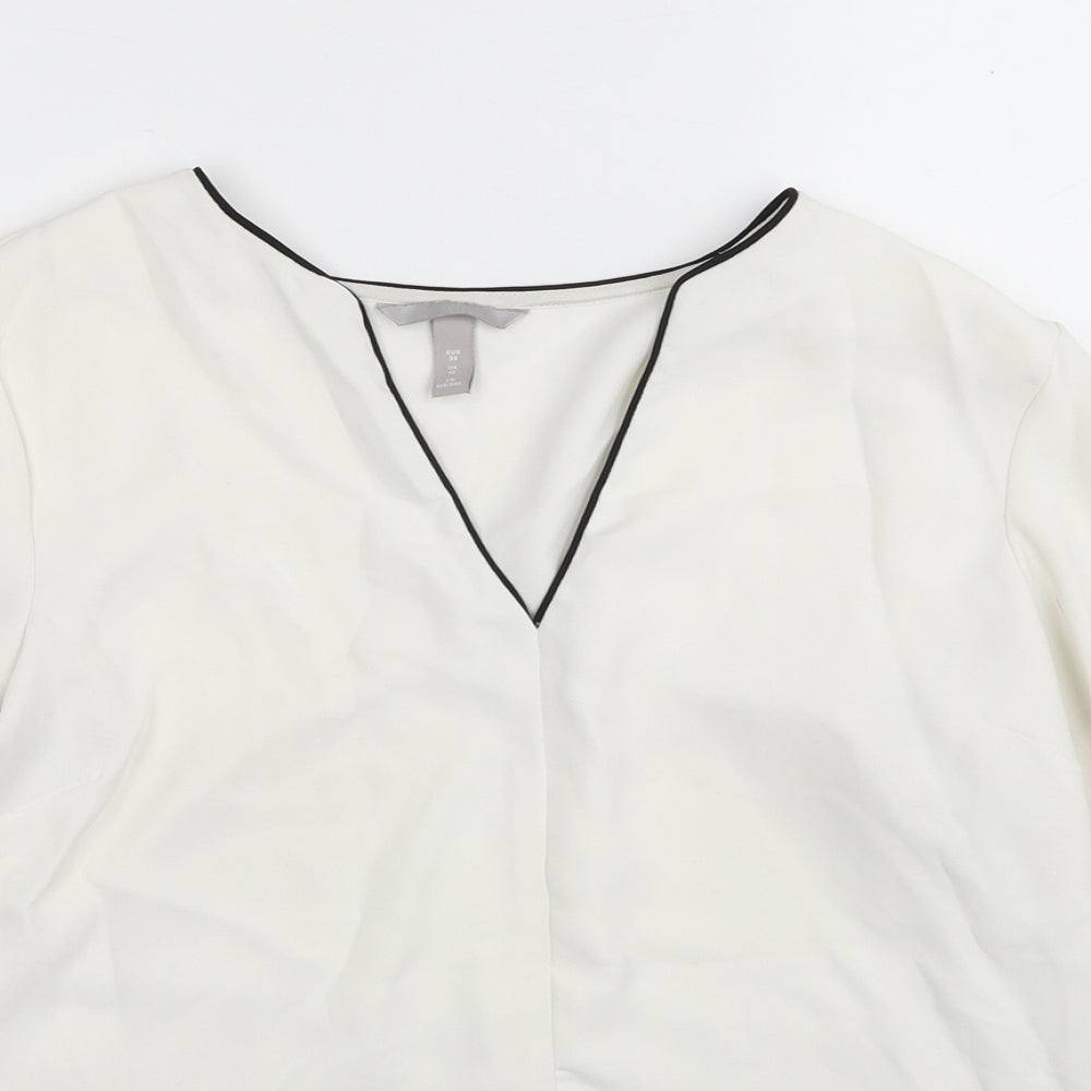 Womens UK Size 10 H&M White Basic Blouse