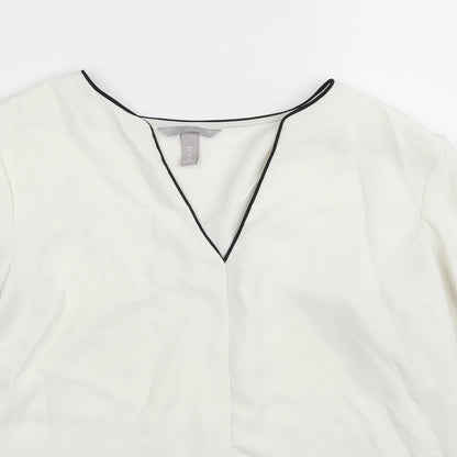 Womens UK Size 10 H&M White Basic Blouse