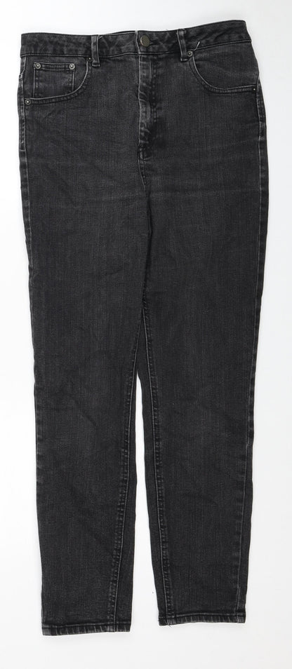 ASOS Womens Black Cotton Straight Jeans Size 30 in L32 in Regular Zip