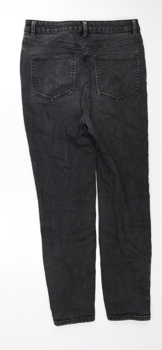 ASOS Womens Black Cotton Straight Jeans Size 30 in L32 in Regular Zip