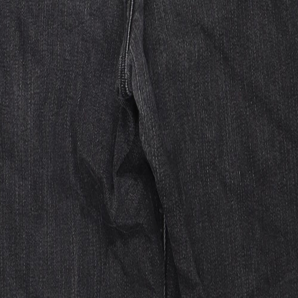 ASOS Womens Black Cotton Straight Jeans Size 30 in L32 in Regular Zip