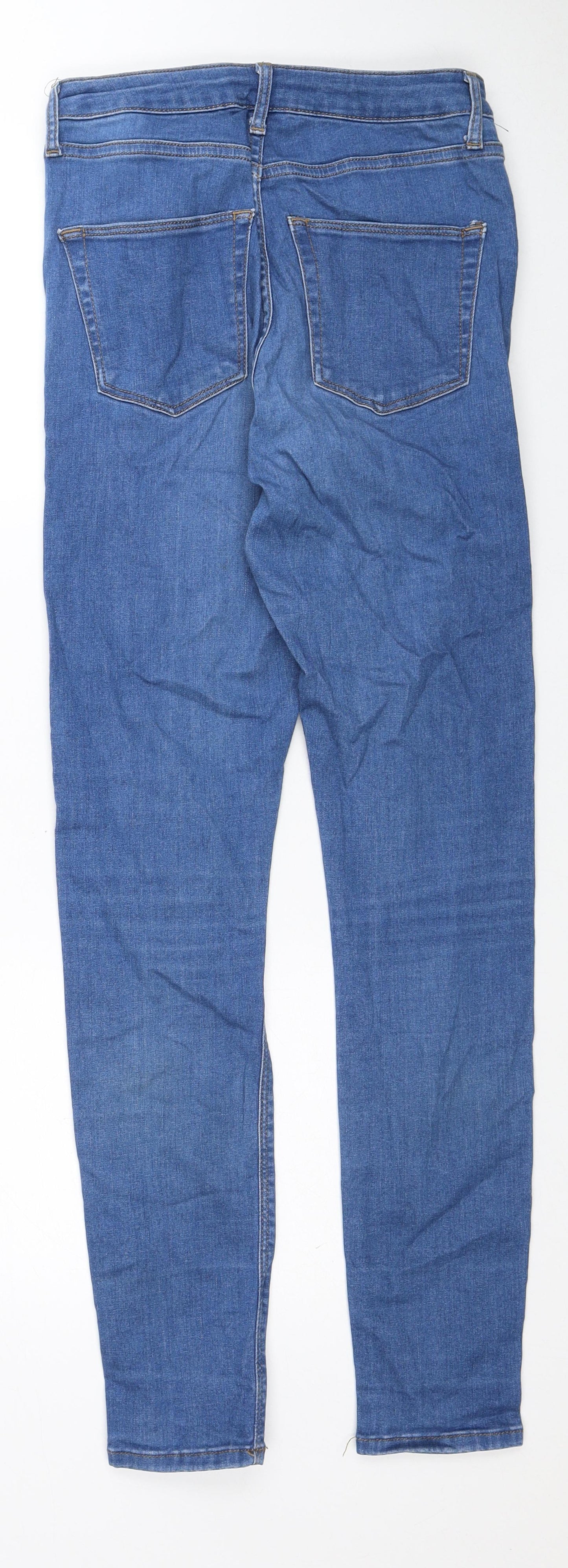 Topshop Womens Blue Cotton Skinny Jeans Size 30 in L32 in Regular Zip