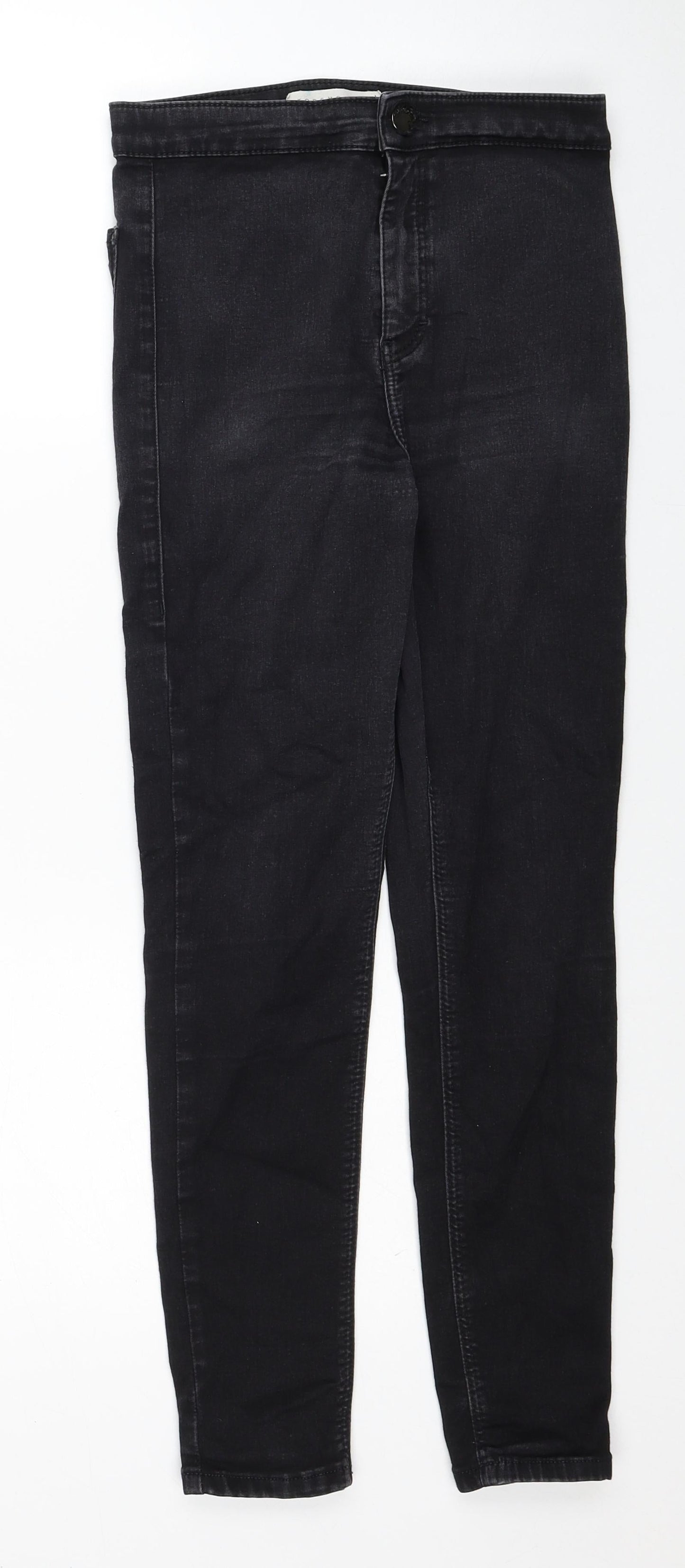 Topshop Womens Black Cotton Jegging Jeans Size 28 in L30 in Regular Zip
