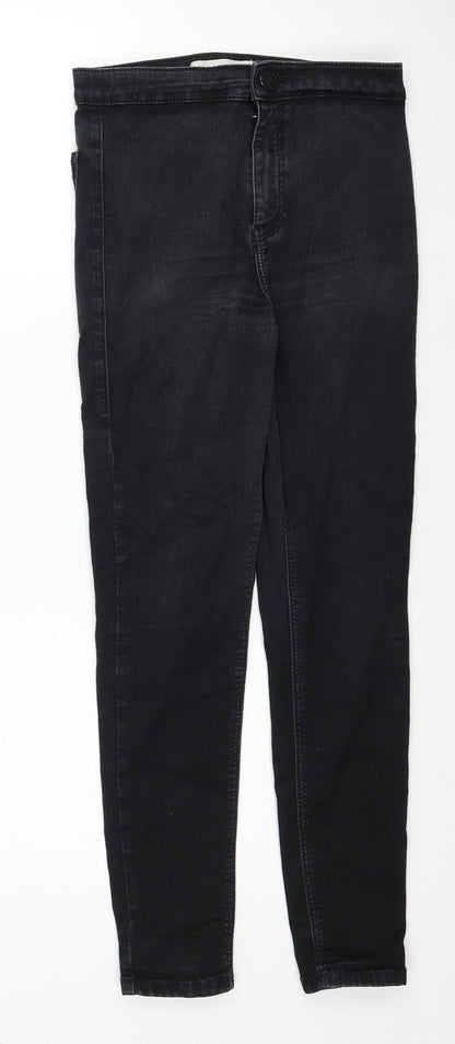 Topshop Womens Black Cotton Jegging Jeans Size 28 in L30 in Regular Zip