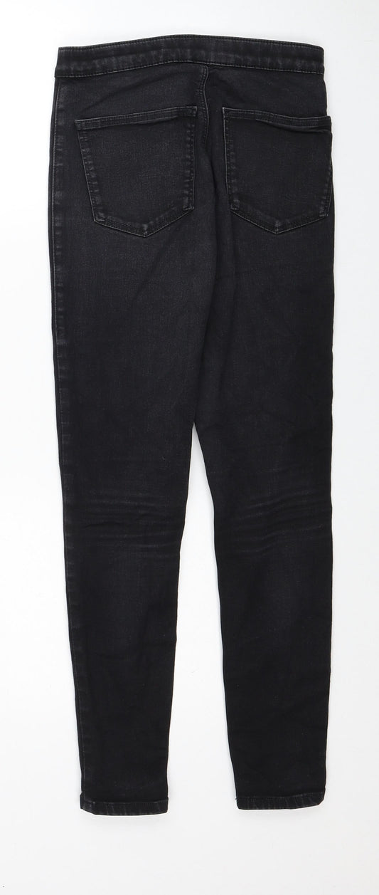 Topshop Womens Black Cotton Jegging Jeans Size 28 in L30 in Regular Zip