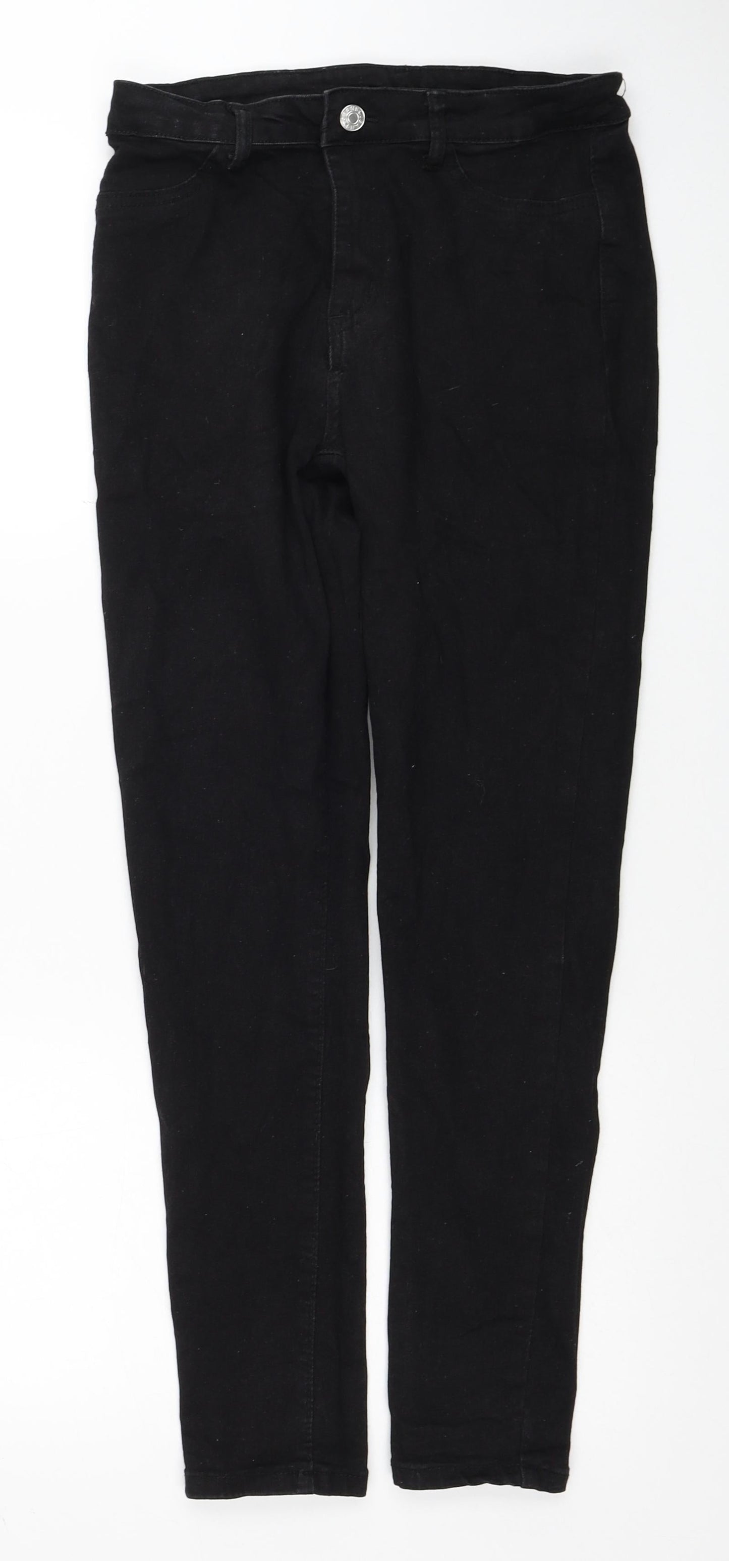 SheIn Womens Black Cotton Skinny Jeans Size M Regular Zip