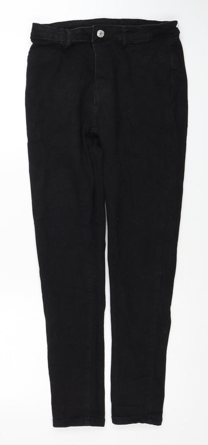 SheIn Womens Black Cotton Skinny Jeans Size M Regular Zip