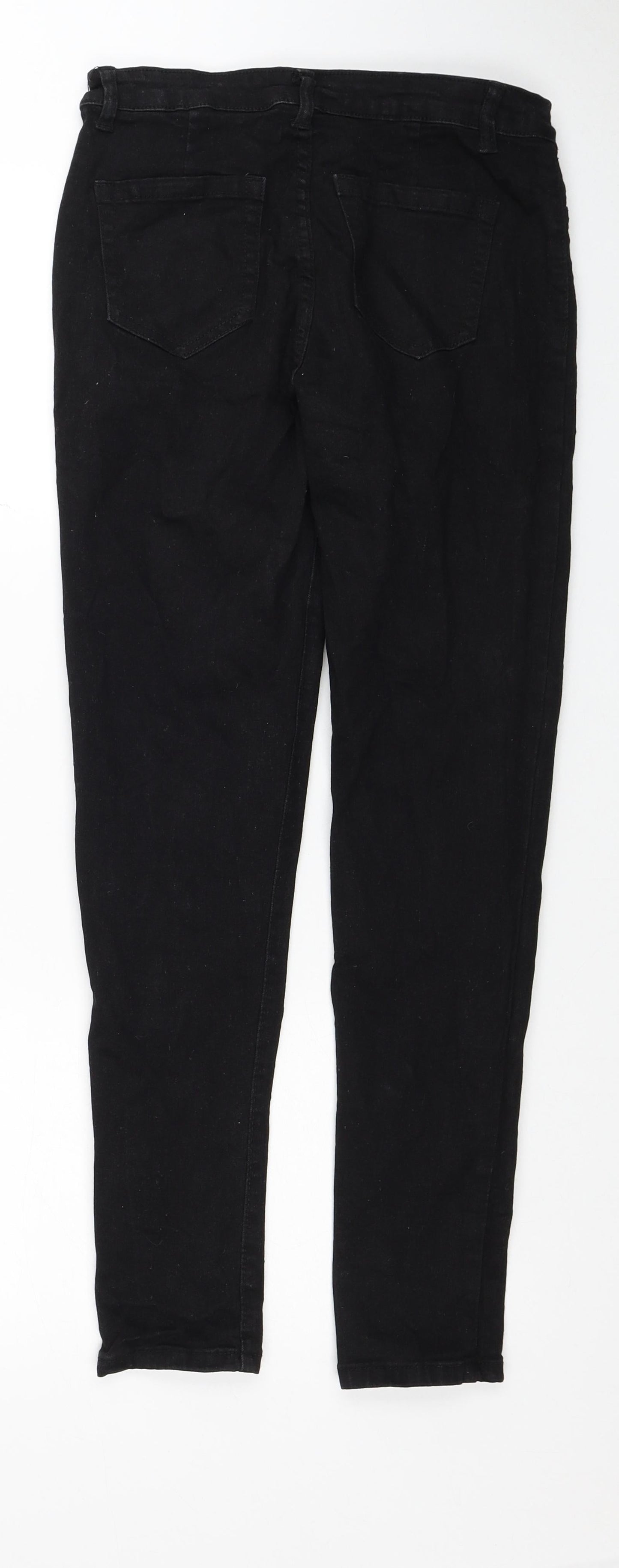 SheIn Womens Black Cotton Skinny Jeans Size M Regular Zip