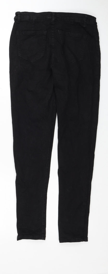 SheIn Womens Black Cotton Skinny Jeans Size M Regular Zip