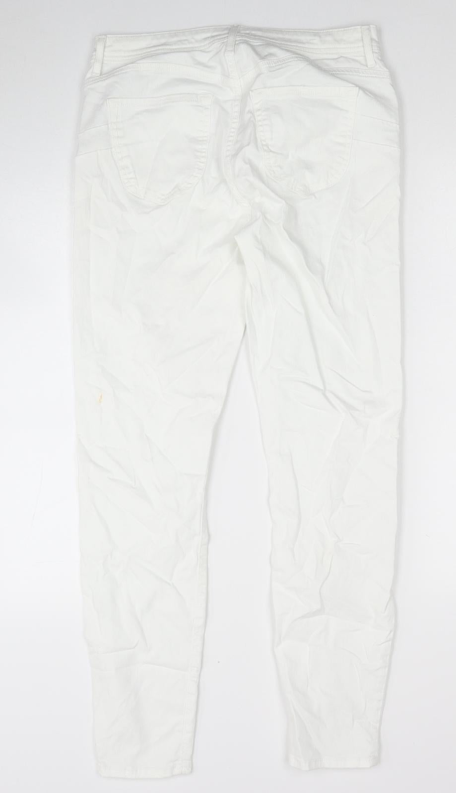 FOREVER 21 Womens White Cotton Skinny Jeans Size 30 Regular Zip