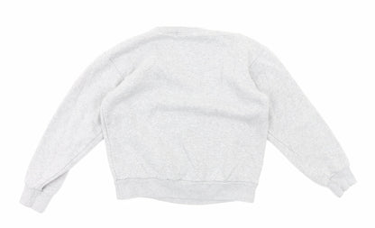 Boohoo Womens Grey Cotton Pullover Sweatshirt Size 6 Pullover - Love Heart