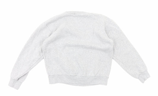 Boohoo Womens Grey Cotton Pullover Sweatshirt Size 6 Pullover - Love Heart