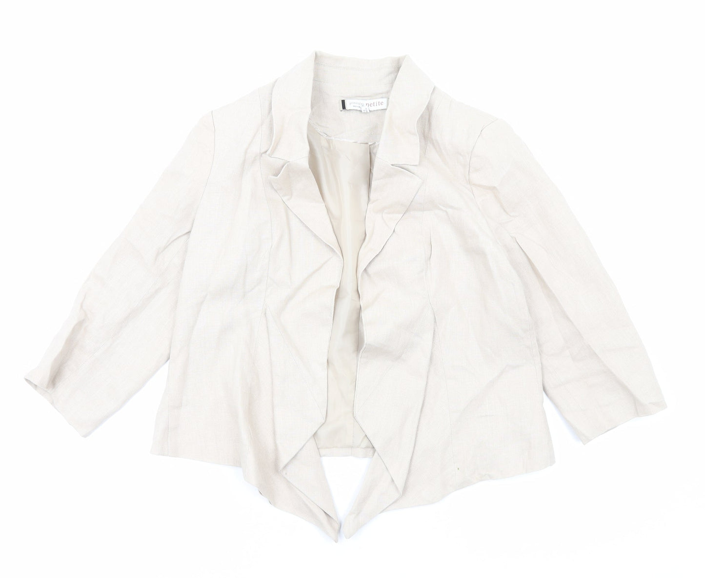 Principles Womens Beige Jacket Blazer Size 12