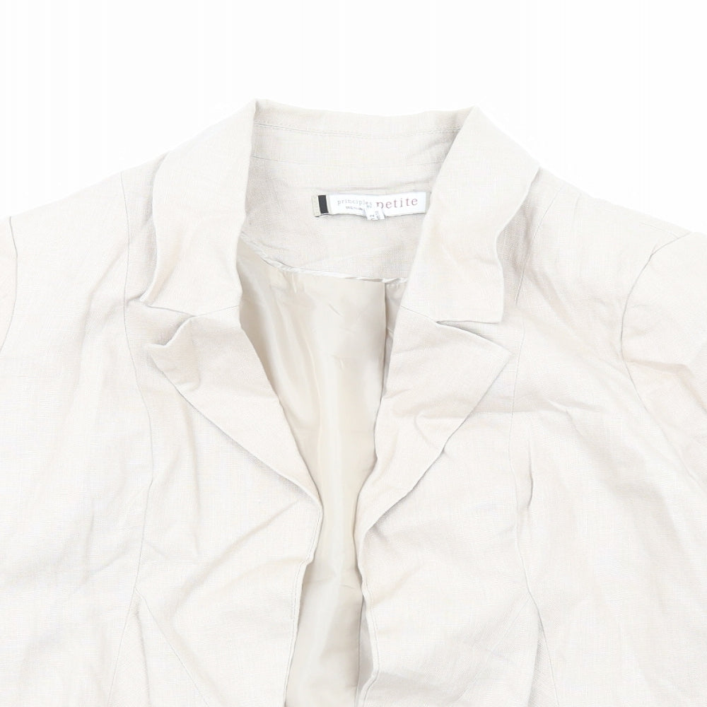 Principles Womens Beige Jacket Blazer Size 12