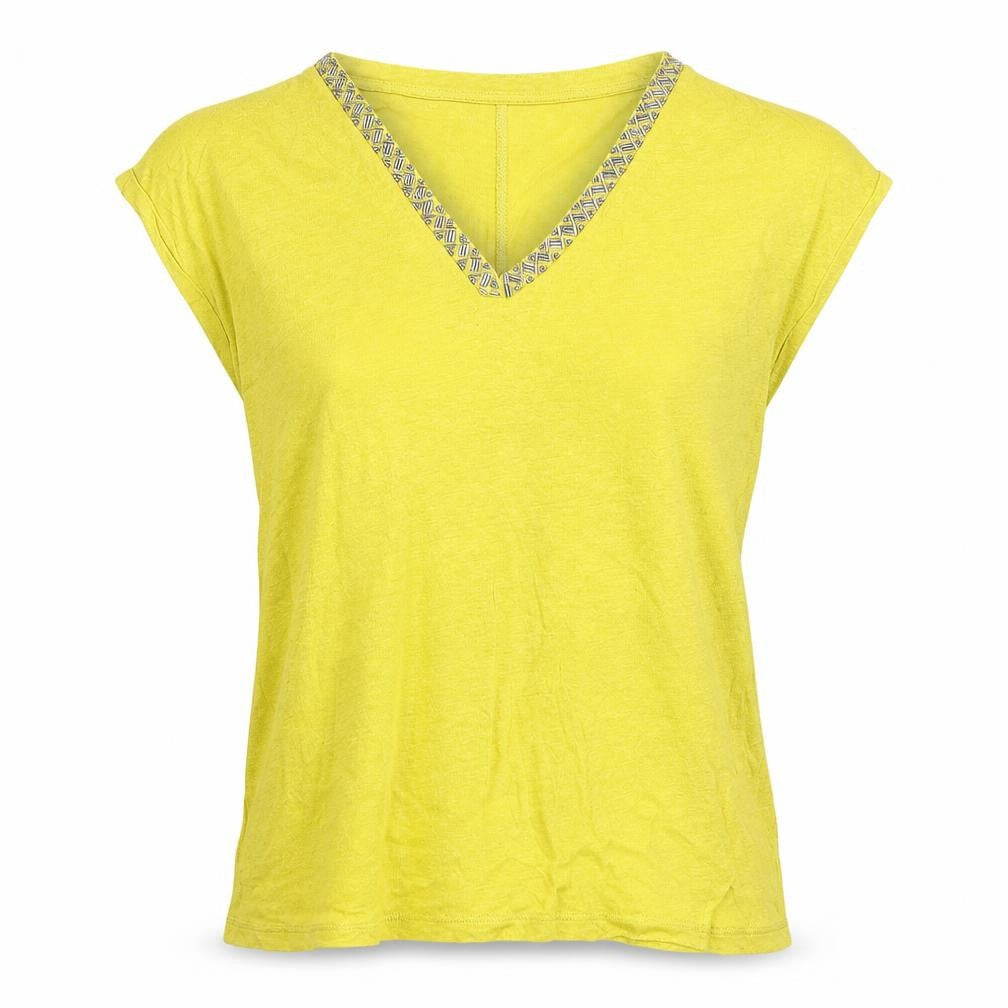 Womens UK Size S Monsoon Yellow Basic T-Shirt