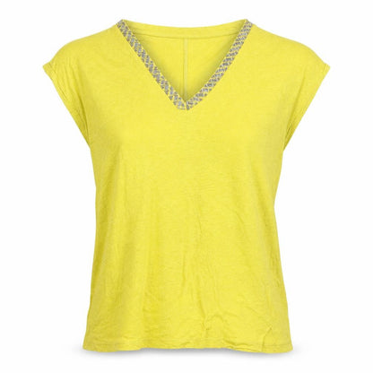 Womens UK Size S Monsoon Yellow Basic T-Shirt