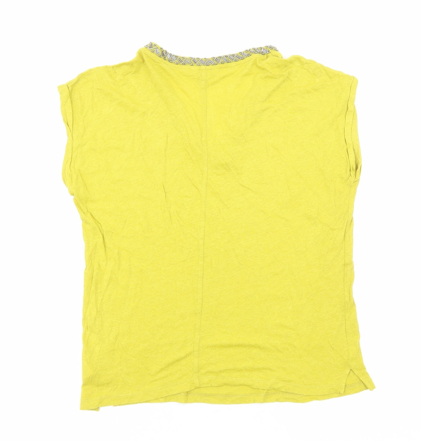 Womens UK Size S Monsoon Yellow Basic T-Shirt