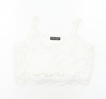 Womens UK Size 12 Select White Cropped Tank