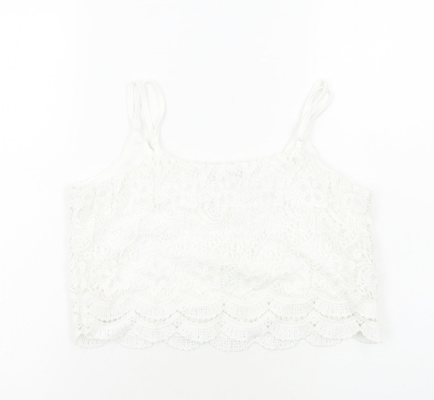 Womens UK Size 12 Select White Cropped Tank
