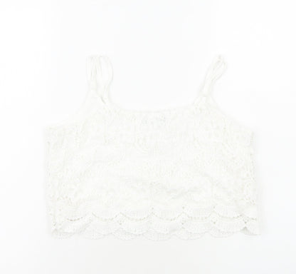 Womens UK Size 12 Select White Cropped Tank