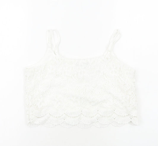 Womens UK Size 12 Select White Cropped Tank